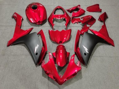 Carenagens Moto Yamaha YZF 1000 R1 2007-2008 - Vermelho Preto Fosco