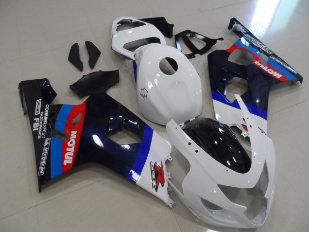Carenagens Moto Suzuki GSXR 600 / GSXR 750 2004-2005 - Branco Azul Vermelho Preto Motul