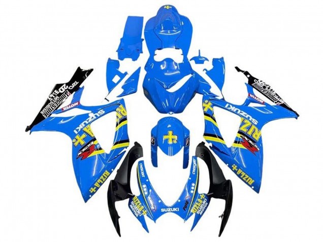 Carenagens Moto Suzuki GSXR 600 / GSXR 750 2006-2007 - Azul Amarelo Preto Rizla