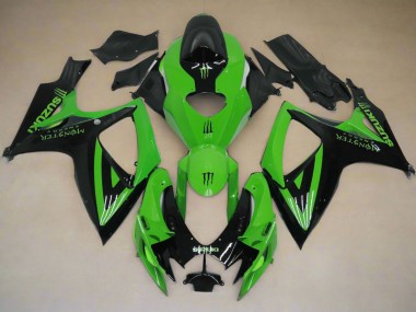 Carenagens Moto Suzuki GSXR 600 / GSXR 750 2006-2007 - Verde Preto Monstro