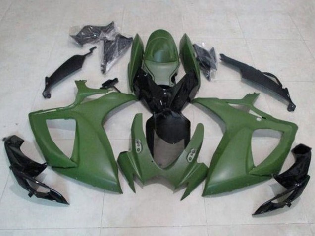 Carenagens Moto Suzuki GSXR 600 / GSXR 750 2006-2007 - Verde Exército Preto Brilhante
