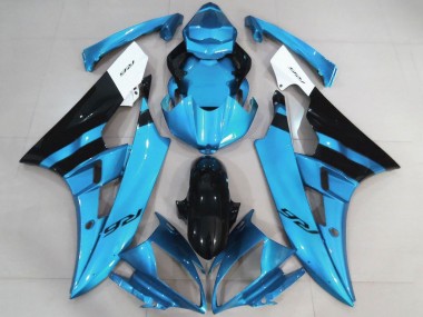 Carenagens Moto Yamaha YZF R6 2006-2007 - Branco Azul Claro Preto