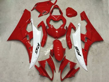 Kits Carenagem Moto Yamaha YZF R6 2006-2007 - Branco Vermelho