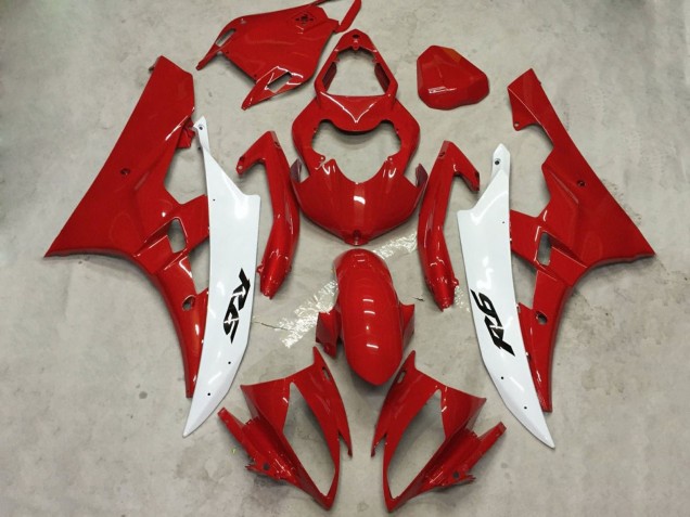 Kits Carenagem Moto Yamaha YZF R6 2006-2007 - Branco Vermelho