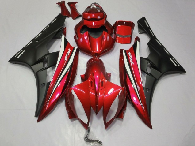 Carenagens Moto Yamaha YZF R6 2006-2007 - Vermelho Branco Preto Fosco Motul