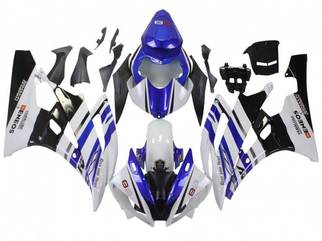 Carenagens Moto Yamaha YZF R6 2006-2007 - Branco Azul Preto ENEOS Yamalube