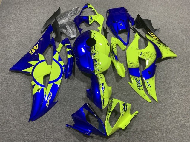 Carenagens Moto Yamaha YZF R6 2008-2016 - Azul Amarelo Néon 46