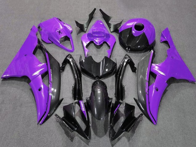 Carenagens Moto Yamaha YZF R6 2008-2016 - Roxo Preto Fibra de Carbono Estilo