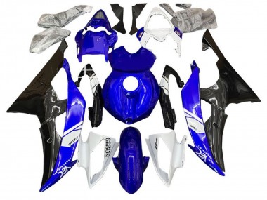 Kits Carenagem Moto Yamaha YZF R6 2008-2016 - Branco Azul Preto Brilhante