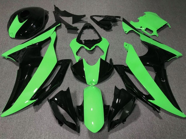Carenagens Moto Yamaha YZF R6 2008-2016 - Verde Preto Brilhante