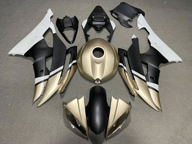 Carenagens Moto Yamaha YZF R6 2008-2016 - Branco Ouro Preto Fosco