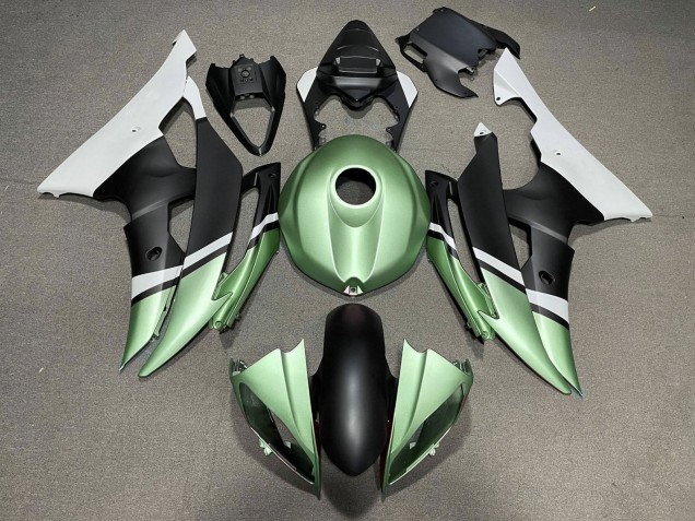 Carenagens Moto Yamaha YZF R6 2008-2016 - Branco Verde Preto Fosco