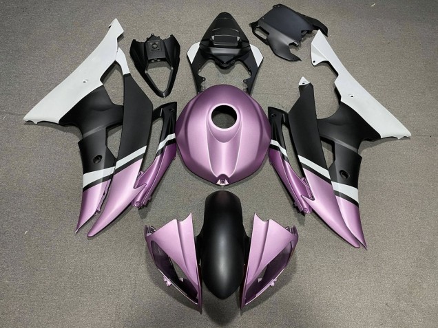 Carenagens Moto Yamaha YZF R6 2008-2016 - Branco Roxo Claro Preto Fosco