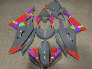 Carenagens Moto Yamaha YZF R6 2008-2016 - Nardo Cinzento Vermelho Roda das Cores