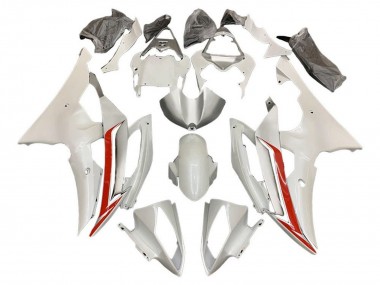 Kits Carenagem Moto Yamaha YZF R6 2008-2016 - Branco Pérola Vermelho