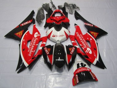 Carenagens Moto Yamaha YZF R6 2008-2016 - Branco Vermelho Preto Santander