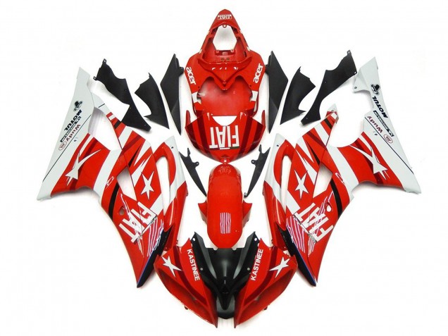 Carenagens Moto Yamaha YZF R6 2008-2016 - Branco Vermelho Preto Fiat