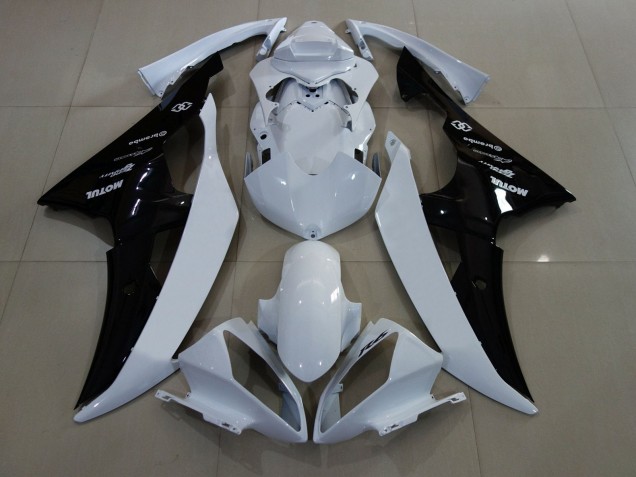Carenagens Moto Yamaha YZF R6 2008-2016 - Branco Preto Brilhante
