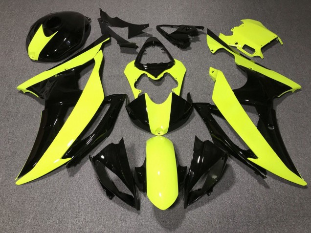 Carenagens Moto Yamaha YZF R6 2008-2016 - Amarelo Preto Brilhante