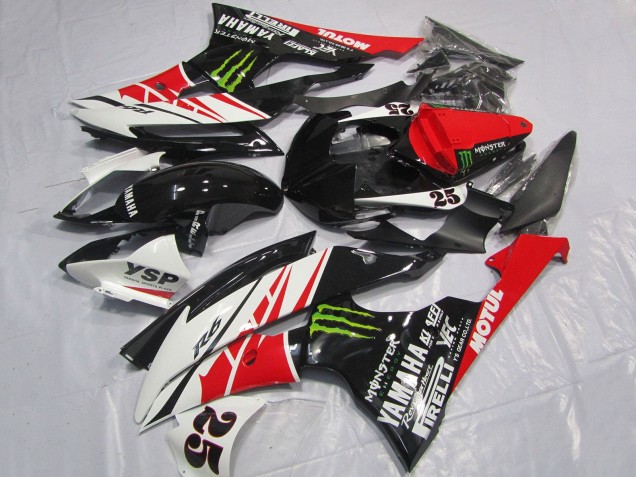 Carenagens Moto Yamaha YZF R6 2008-2016 - Branco Vermelho Preto Brilhante Verde Monstro 25