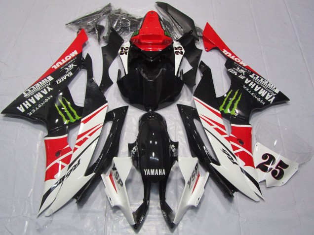 Carenagens Moto Yamaha YZF R6 2008-2016 - Branco Vermelho Preto Brilhante Verde Monstro 25