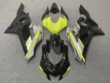 Carenagens Moto Yamaha YZF R6 2017-2023 - Cinzento Amarelo Néon Preto Brilhante