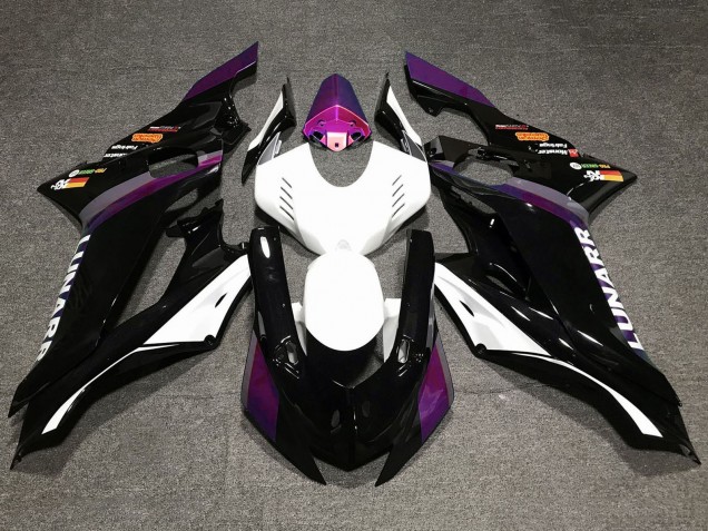 Carenagens Moto Yamaha YZF R6 2017-2023 - Branco Roxo Preto Brilhante
