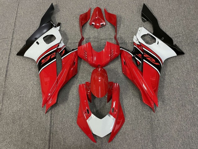 Carenagens Moto Yamaha YZF R6 2017-2023 - Branco Vermelho Preto Fosco