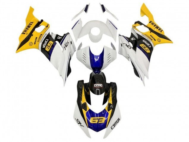 Carenagens Moto Yamaha YZF R6 2017-2023 - Branco Amarelo Azul Preto