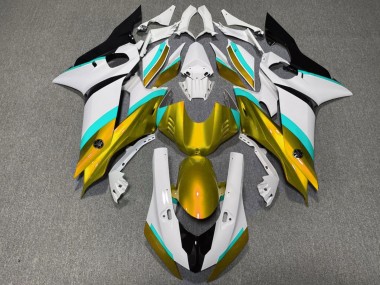 Carenagens Moto Yamaha YZF R6 2017-2023 - Branco Azul Ouro Preto