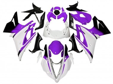 Carenagens Moto Triumph Daytona 675 Triple 2013-2016 - Branco Roxo Preto Brilhante