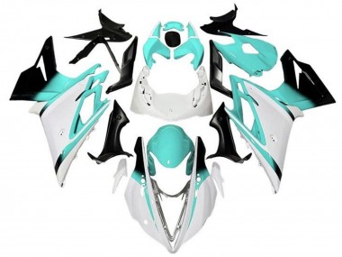 Carenagens Moto Triumph Daytona 675 Triple 2013-2016 - Branco Turquoise Azul Preto Brilhante