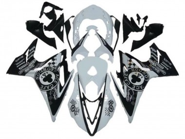 Carenagens Moto Triumph Daytona 675 Triple 2013-2016 - Branco Preto Brilhante Cafe London