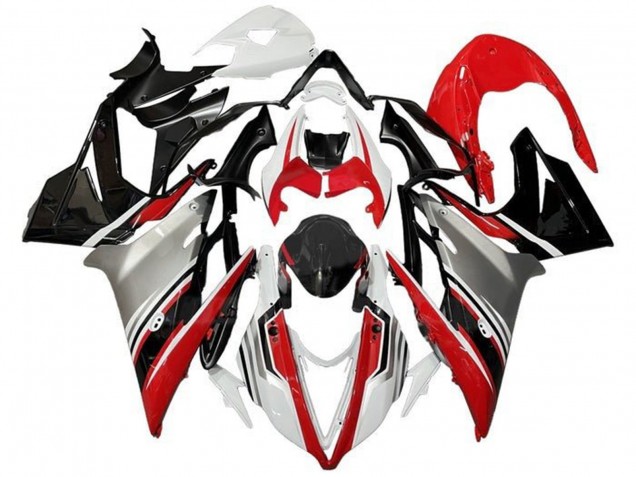 Carenagens Moto Triumph Daytona 675 Triple 2013-2016 - Branco Vermelho Prata Preto Brilhante