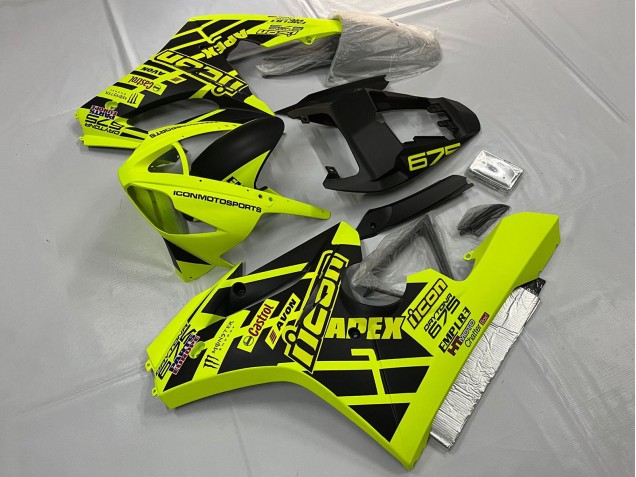 Carenagens Moto Triumph Daytona 675 Triple 2006-2008 - Amarelo Preto Fosco