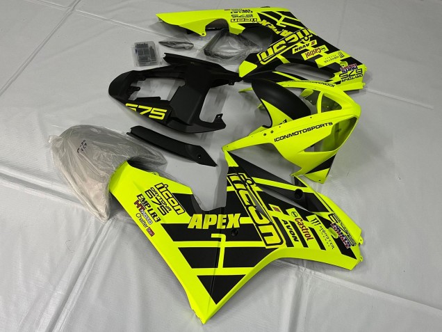 Carenagens Moto Triumph Daytona 675 Triple 2006-2008 - Amarelo Preto Fosco