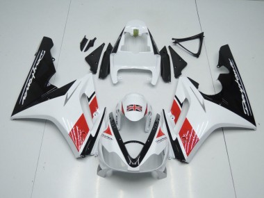 Carenagens Moto Triumph Daytona 675 Triple 2006-2008 - Branco Vermelho Preto Brilhante
