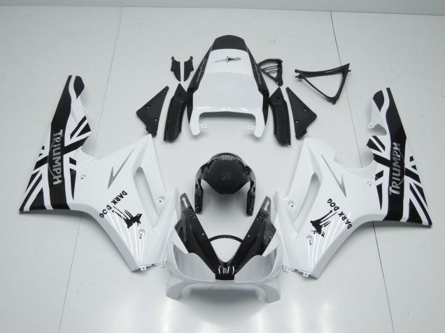 Carenagens Moto Triumph Daytona 675 Triple 2006-2008 - Branco Preto Brilhante Dark Dog