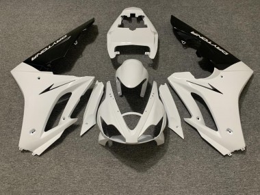 Carenagem Moto Triumph Daytona 675 Triple 2006-2008 - Branco Preto Brilhante