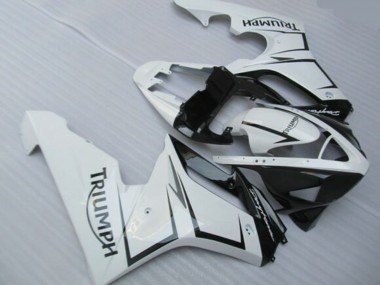 Carenagens Moto Triumph Daytona 675 Triple 2006-2008 - Branco Preto Brilhante