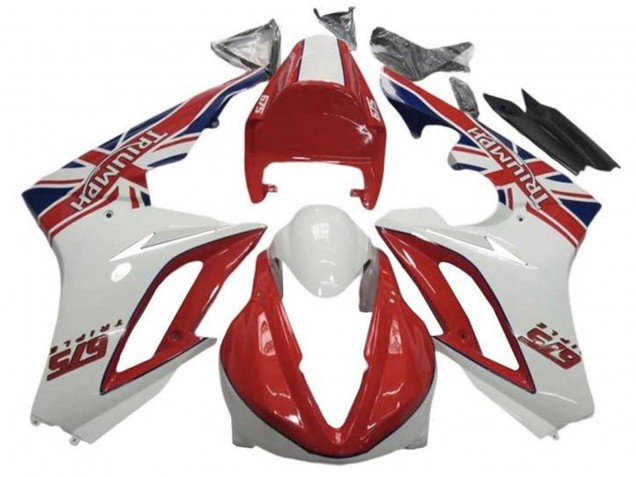 Carenagens Moto Triumph Daytona 675 Triple 2009-2012 - Branco Vermelho