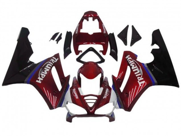 Carenagens Moto Triumph Daytona 675 Triple 2009-2012 - Vermelho Azul Preto Brilhante