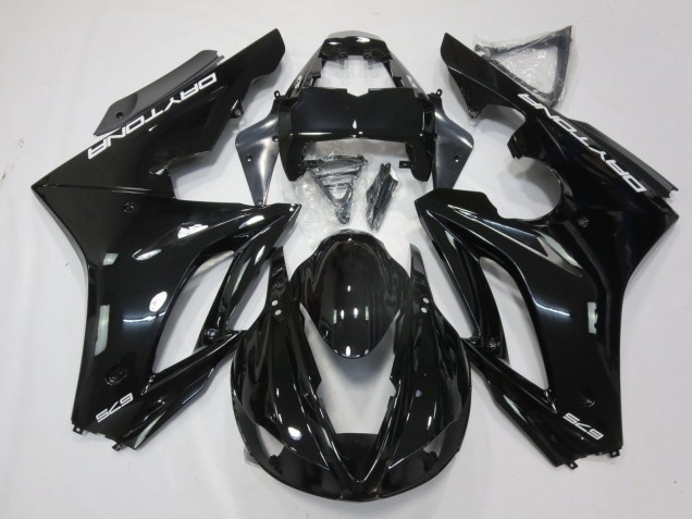 Carenagens Moto Triumph Daytona 675 Triple 2009-2012 - Preto Brilhante Branco Decalques