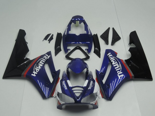 Carenagens Moto Triumph Daytona 675 Triple 2009-2012 - Azul Vermelho Preto Brilhante