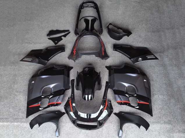 Carenagens Moto Honda CBR1000F Hurricane 1987-1988 - Preto Brilhante Cinzento Fosco Vermelho Linha
