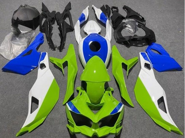 Carenagens Moto Kawasaki ZX4R ZX-4RR 2019-2025 - Branco Azul Verde