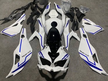 Carenagens Moto Kawasaki ZX4R ZX-4RR 2019-2025 - Branco Azul Listra