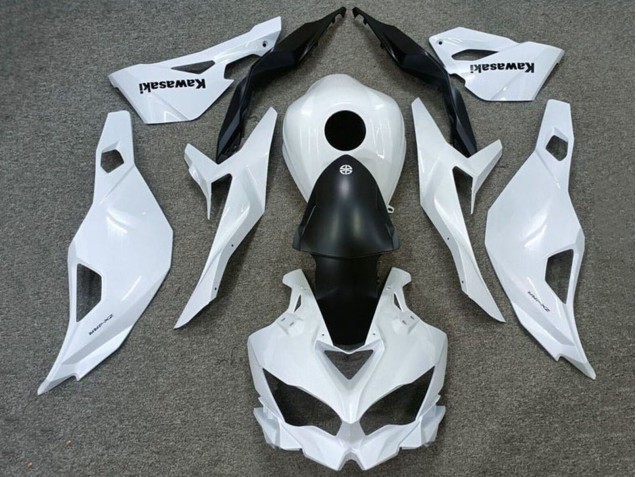 Carenagens Moto Kawasaki ZX4R ZX-4RR 2019-2025 - Branco Preto Fosco