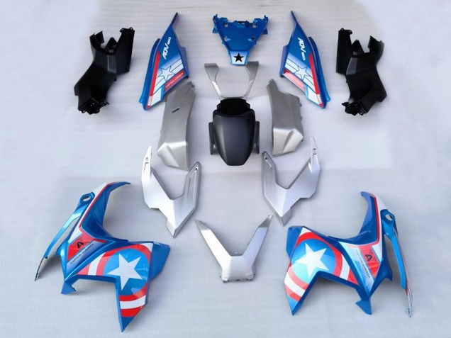 Carenagens Moto Honda ADV160 2022-2024 - Prata Azul Vermelho Branco Estrela