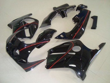 Carenagens Moto Honda CBR250RR MC19 1988-1989 - Preto Brilhante Vermelho Linha